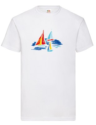 FRUIT OF THE LOOM T-shirt με στάμπα K1305  ΛΕΥΚΟ